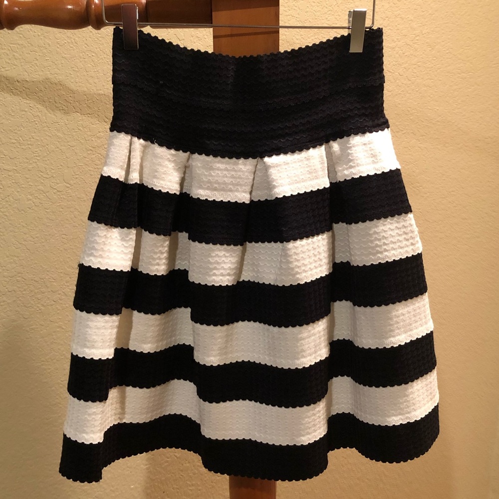 Anthropologie Black, White & Pink mini skirt